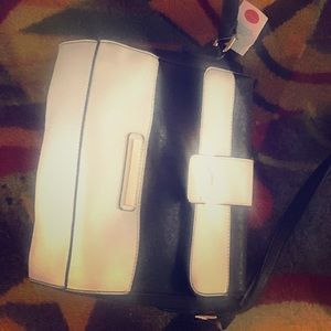 Black and white cross body bag